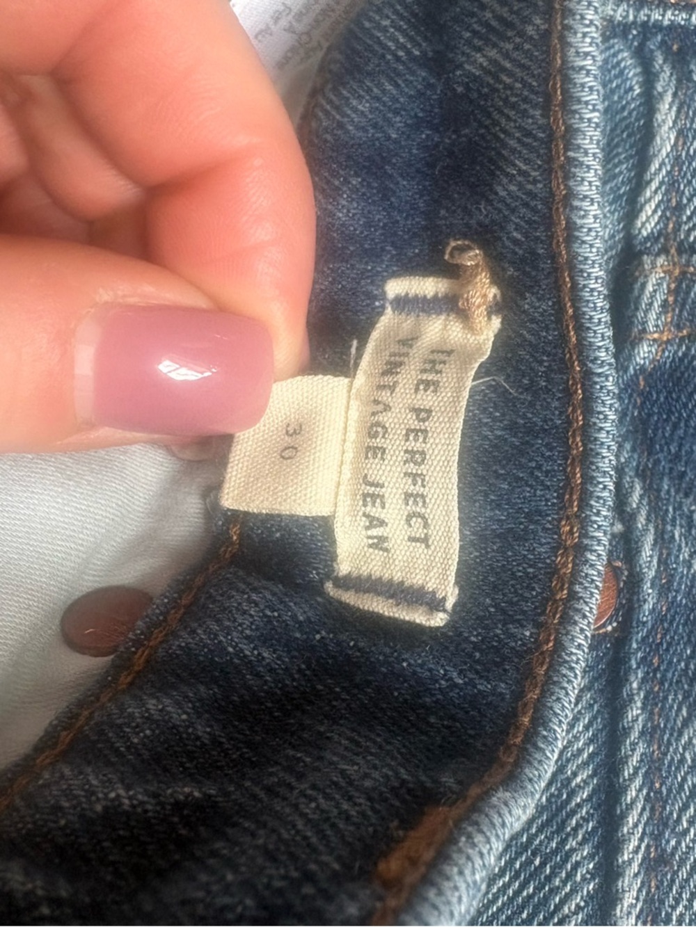 Classic Vintage Straight-Leg Blue Jeans- Madewell - Picture 2 of 4